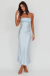 Damsel Reverse Halter Maxi Dress Baby Blue